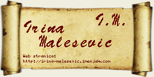 Irina Malešević vizit kartica